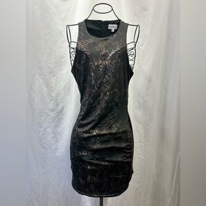 Superdown animal print bodycon backless mini dress size M